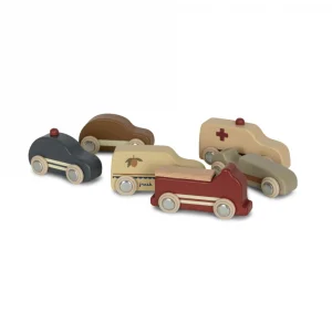 Konges Sloejd Minibiler i tre 9 Stk Sett, Beige